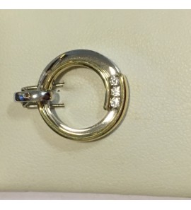 gouden bicouler hanger met zirkonia - 3114223