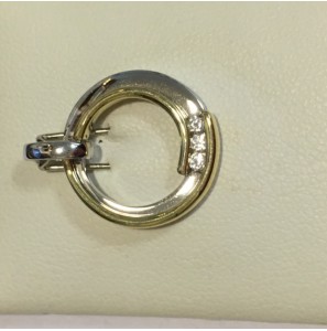 gouden bicouler hanger met zirkonia - 3114223