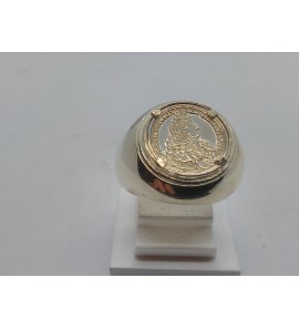 Zilver munt ring met zilveren munt mt.57 - 3114207