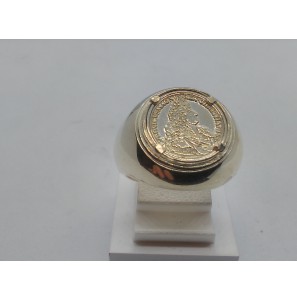 Zilver munt ring met zilveren munt mt.57 - 3114207