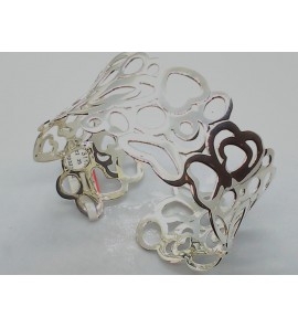 Zilver klemband open hartjes - 3112918