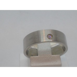 Eselstaal ring met zirkonia mt. 52 - 3112945
