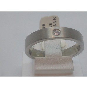 Eselstaal ring met zirkonia mt. 56 - 3112954