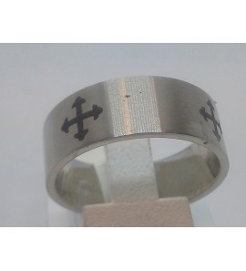 Eselstaal ring met zirkonia mt. 62 - 3112976