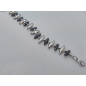 Edelstaal armband met onix 20 cm - 3112991