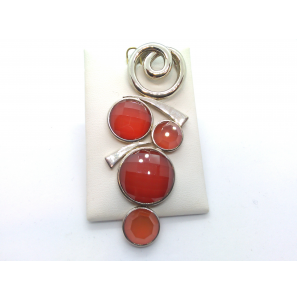 Zilver hanger tros met carneool - 3113017