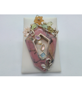 Zilver hanger met echte edelstenen - 3113025
