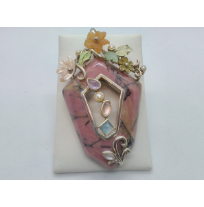 Zilver hanger met echte edelstenen - 3113025
