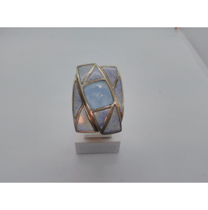 Zilver dames ring met lapis en topaas - 3113032