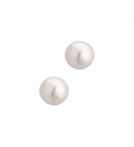 Zilver RH oorknop ZW parel rond 5 mm - 3113171