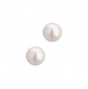 Zilver RH oorknop ZW parel rond 5 mm - 3113171