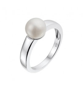 Zilver RH dames ring met parel mt. 17.25 - 3113183