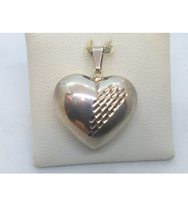 Zilver hanger hart glans/mat/diamte 19 mm - 3113276