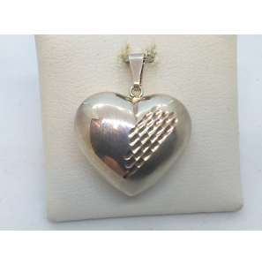 Zilver hanger hart glans/mat/diamte 19 mm - 3113276