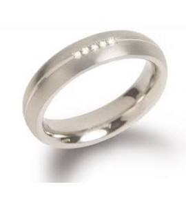 Boccia ring 0130-0350 met diamant 5x0.025 - 3113472