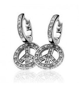 ZINZI zilv. oorhangers peace/zirc. - 3113606