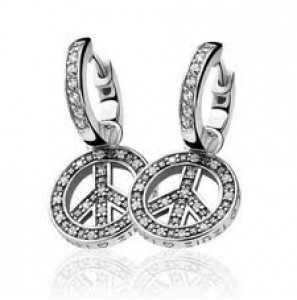ZINZI zilv. oorhangers peace/zirc. - 3113606