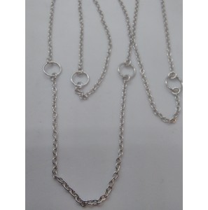 Zilver RH collier anker met ronde ogen 110cm. - 3113956