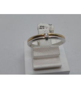 Goud dames ring bicolour  0.03 crt. mt. 17¢ - 3114048