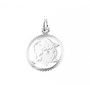 Zilver kinderkopje piekhaar in rand 19 mm meisje - 3114072