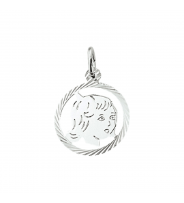 Zilver kinderkopje piekhaar in rand 16 mm meisje - 3114074