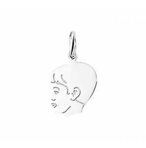Zilver kinderkopje gladhaar 13 mm jongen - 3114079