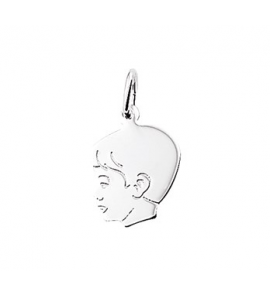 Zilver kinderkopje gladhaar 15 mm jongen - 3114080