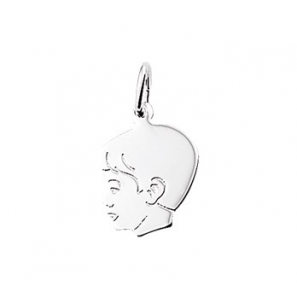 Zilver kinderkopje gladhaar 15 mm jongen - 3114080