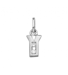 Zilver hanger letter blok zirkonia Y - 3114633