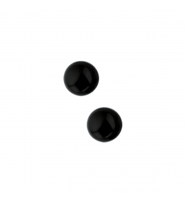 Zilver ooknop met onyx bol 6 mm - 3114676