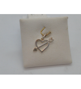 Zilver hanger hart open met pijl - 3120076
