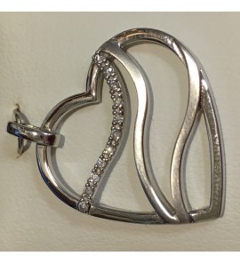 Jeunesse hanger hart opengewerkt witgoud glans/mat Totaal 0.08crt - 3120232