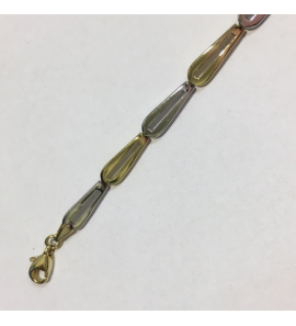 Goud armband bicolour open druppel 19 cm - 3120318