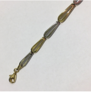 Goud armband bicolour open druppel 19 cm - 3120318