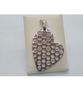 Zilver hanger hart fant. met zirkonia wit - 3120565