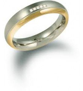 Boccia ring 0130-1053 bicolor met diamant 5x0.025 - 3121048