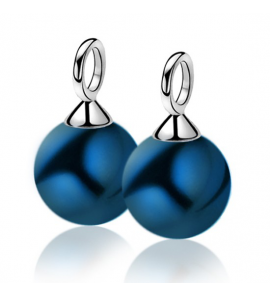 ZINZI zlv. creoolhangers parel blauw 10 mm - 3121126