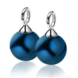 ZINZI zlv. creoolhangers parel blauw 10 mm - 3121126