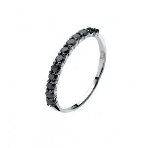 ZINZI zilver rijring zwarte zirc. smal maat 56 - 3121537