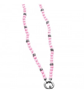 ZINZI cat-eye collier + slot roze 4mm - 3121565