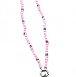 ZINZI cat-eye collier + slot roze 4mm - 3121565