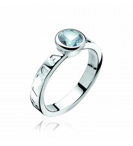 ZINZI zilveren ring mama blauw maat 54 - 3121624