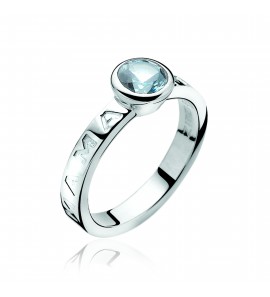 ZINZI zilveren ring mama blauw maat 56 - 3121647