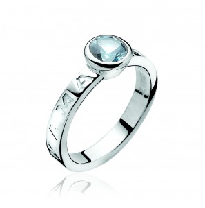 ZINZI zilveren ring mama blauw maat 56 - 3121647