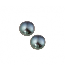 Zilveren oorknop RH met zoetwaterparel donker groen 6 mm - 3121829