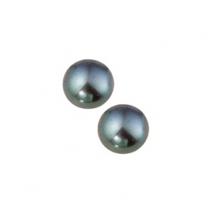 Zilveren oorknop RH met zoetwaterparel donker groen 6 mm - 3121829