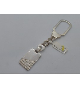 Zilver sleutelhanger 19x29mm mat/poli - 3122095