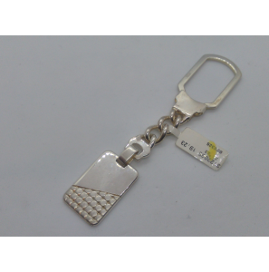 Zilver sleutelhanger 19x29mm mat/poli - 3122095