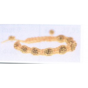 Mode armband 14 cm met glitterbol geel - 3122178