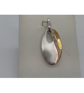 Zilver hanger bicolour met zirkonia - 3122335
